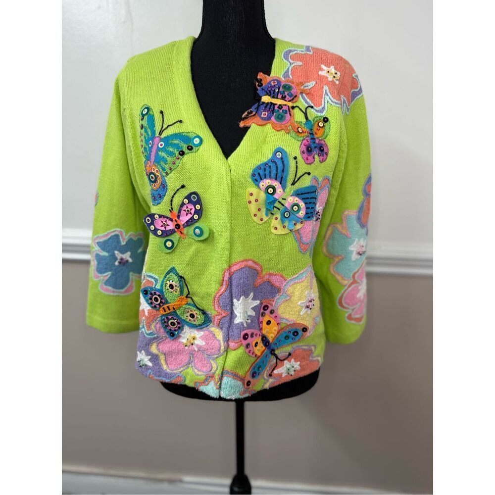Vintage Design Options by Philip & Jane Gordon Spring Sweater Cardigan- Small